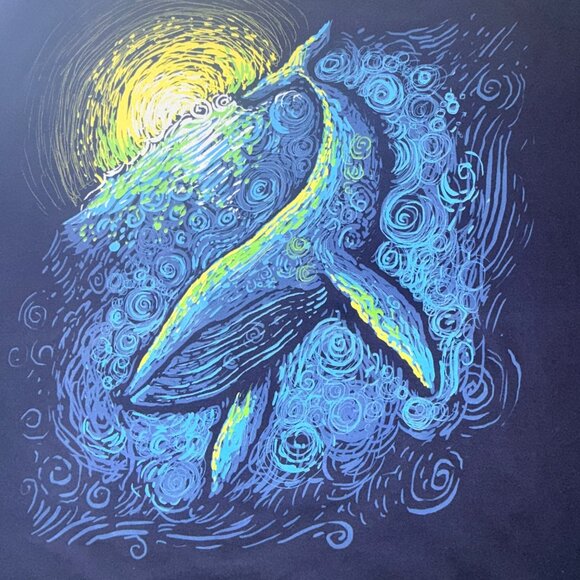 Shirt.Woot! T-Shirt Mens XL Navy Blue 100% Cotton Whale Graphic Short Sleeve - Picture 3 of 5